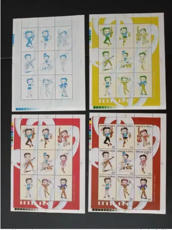 Sénégal 1999 Mi. 1845 - 1853 essais couleur Betty Boop Cartoon music Musique
