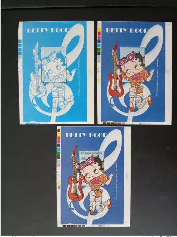 Sénégal 1999 Mi. Bl. 99 essais couleur Betty Boop Cartoon Guitare  Musique