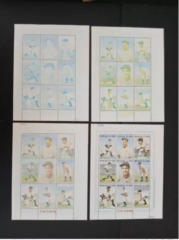 Niger 1999 Mi. 1664-1672 Farbproben Lou Gehrig Baseball