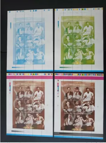 Sénégal 1999 Mi. 1815 - 1823 essais couleur Gable Dean Cinema Actors Hollywood