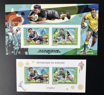 Burundi 2014/2015 Mi. 3487 - 3488 Bl. 508 509 IMPERF Rugby World Cup London
