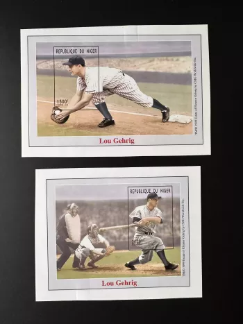 Niger 1999 Mi. Bl. 118-119 Fotodruckproben Lou Gehrig Baseball