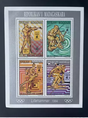 Madagascar 1994 Mi. 1696-1699 bA Klb Gold Lillehammer Jeux olympiques hiver