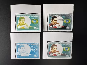 Senegal 1999 Mi. 1625 color tests 200 F Ayrton Senna Brasil Formula 1
