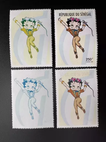 Sénégal 1999 Mi. 1843 Color proofs essais couleur 250 F Betty Boop Music Musique