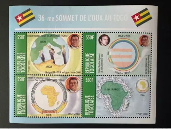 Togo 2000 Mi. 3004 - 3007 36e Sommet La Paix en Afrique Peace Frieden OUA O.U.A.