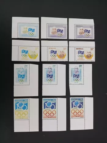 Sénégal 1994 Mi. 1342 - 1345  essais couleur Pierre de Coubertin Jeux Olympiques