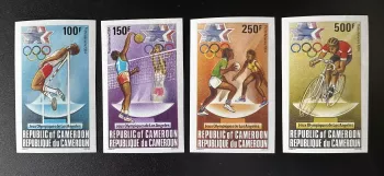 Cameroun 1984 Mi. 1036 - 1039 ND Jeux Olympiques Los Angeles Vélo Cycling Volley