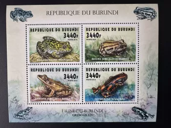 Burundi 2014 Mi. 3422 - 3425 Frog Frosch fauna Reptiles