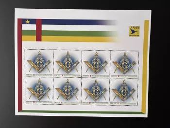 Centrafricaine 2023 Mi. 16030 Personalized franc-maçons freemasonry masonic