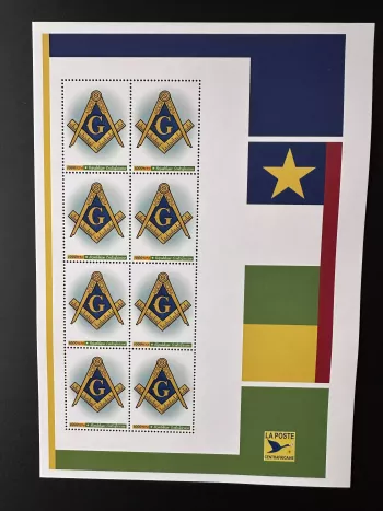 Centrafricaine 2023 Mi. 16033 Personalized franc-maçons freemasonry masonic