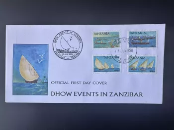 Tanzania 2004 Mi. 4154 - 4157 FDC 1er jour Dhow Events Zanzibar bateau oiseau