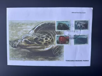 Tanzania 2008 Mi. 4571 - 4574 FDC 1er jour Marine Parks Tortue Shark Requin