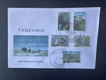 Tanzania 2009 Mi. 4654 - 4664 FDC 1st day Wild animals wildlife Monkey Elephant