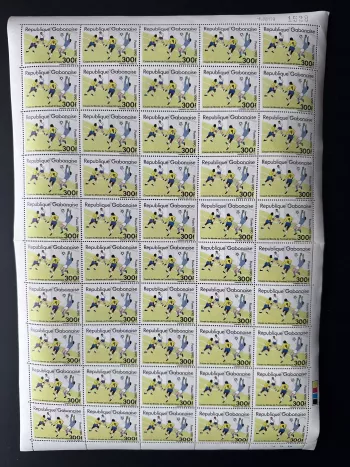 Gabon 1990 Mi. C 1063 300F planche FIFA Coupe du Monde Italia Italie Football