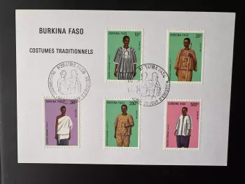 Burkina Faso 1987 Mi. 1148 - 1152 FDC carte 1er Jour costumes Trachten