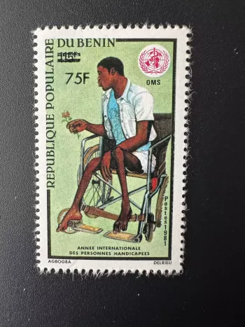 Benin 1984 Mi. 364 Surchargé Année handicapées OMS WHO Santé Health fleur flower