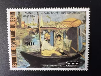 Benin 1984 Mi. 375 Gemälde Manet Monet Boot Schiff überdruck