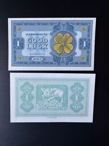 2024 Matej Gabris 1 Good Luck Pig Schwein UNC SPECIMEN ESSAY Limited edition