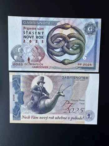2025 Matej Gabris PF Happy New Year escargot snail Schnecke UNC SPECIMEN ESSAY