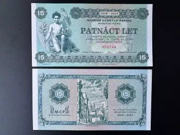 2023 Matej Gabris 15 MCP Muzeum Cennych Papiry Museum UNC SPECIMEN ESSAY