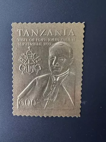 Tanzania 1990 Mi. ? Gold Pape Jean Paul II Papst Johannes Pope John Papal visit