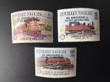 Togo 1985 Mi. 1911 - 1915 surchargé Rotary Club International Chemin Fer Trains