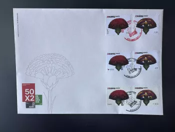 Portugal Angola Cabo Verde 2024 mixed FDC 25 Abril émission commune fleur (II)