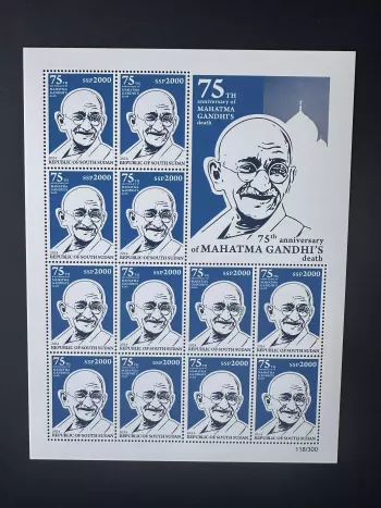 Sud-Soudan 2024 Mi. 33 Mohandas Mahatma Gandhi Inde death 2000 SSP feuillet