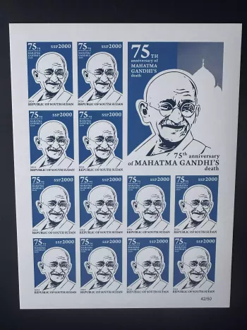 Sud-Soudan 2024 Mi. 33 ND Mohandas Mahatma Gandhi Inde India 2000 SSP feuillet