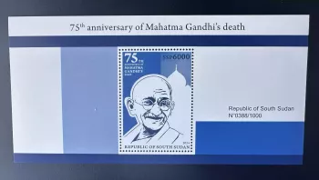 Sud-Soudan 2024 Mi. Bl. 2 Mohandas Mahatma Gandhi Inde India Anniversary death