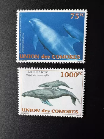 Comores 2003 Mi. 1793 - 1794 Baleine Whale Wal Megaptera nouaeangline dauphin