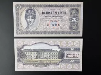 2020 Matej Gabris 20 Zlatysch Forint Ch Hungary Hongrie Chotekova UNC SPECIMEN