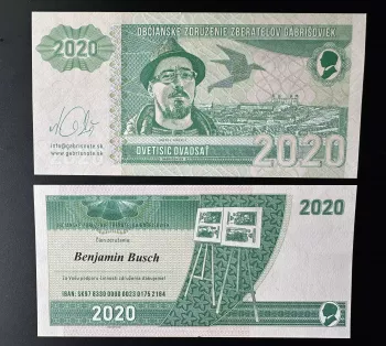 2020 Matej Gabris Gabrisoviek Gabrisnote UNC SPECIMEN ESSAY Tirage limité