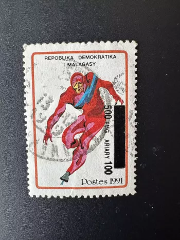 Madagascar 1998 1999 Mi. 2124 Jeux olympiques Olympic Games Albertville surch