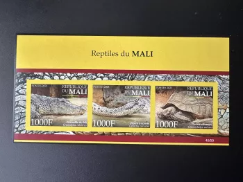 Mali 2021 Mi. ? Bl. ND Biodiversität Fauna Reptilien Schlange Schildkröte