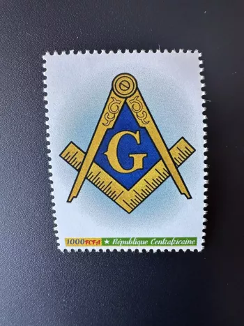 Centrafricaine 2023 Mi. 16033 Personalized franc-maçons freemasonry masonic 1v