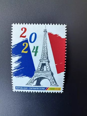 Central African 2023 Mi. 16032 Personalized Eiffel Olympic Games Paris 2024 1v