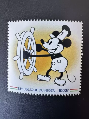 Niger 2023 Walt Disney Mickey Mouse Steamboat Willie Schiff Briefmarke