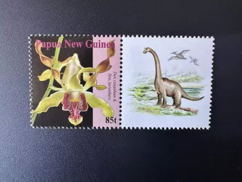 Papua New Guinea PNG 2007 Mi. 1244 Personalized Dinosaures (2) Orchids stamp