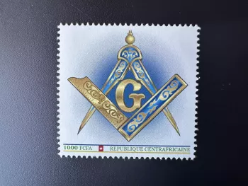 Centrafricaine 2023 Mi. 16030 Personalized franc-maçons freemasonry masonic 1v