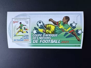 Mali 2022 Mi. Bl. ? Coupe d'Afrique des Nations CAN Football Soccer 2021 drapeau