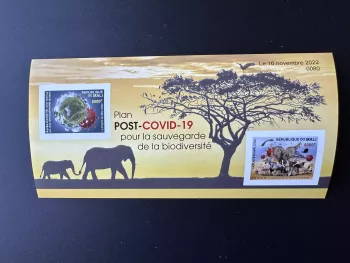 Mali 2022 Mi. Bl. ? ND Faune COVID-19 biodiversité oiseau singe girafe zèbre