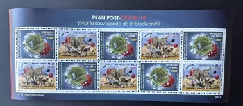 Mali 2022 Mi. ? M/S Faune COVID-19 biodiversité oiseau éléphant singe lion zèbre