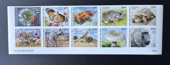 Mali 2022 Mi. ? ND Faune COVID-19 biodiversité papillon champignon singe tortue