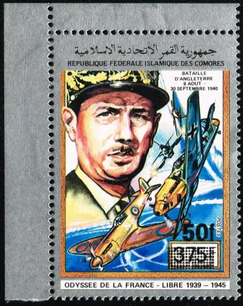 Comoros 1992/1993 Mi. 1056 50F /375F General Charles de Gaulle Overloaded
