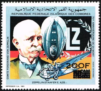 Komoren 1996 Mi. 1180 200F Graf Ferdinand von Zeppelin Flugzeug Aufgedruckt