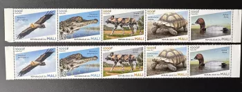 Mali 2023 Mi.? Endangered fauna bird duck turtle crocodile raptor