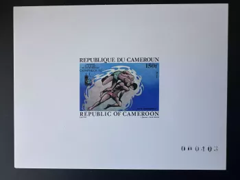 Cameroun 1985 Mi. 1073 Epreuve luxe Jeux Olympiques Lutte Wrestling Olymphilex