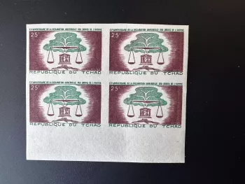 Tchad 1963 Mi. 106 ND Déclaration Droits de l'Homme UNESCO Arbre Tree Baum